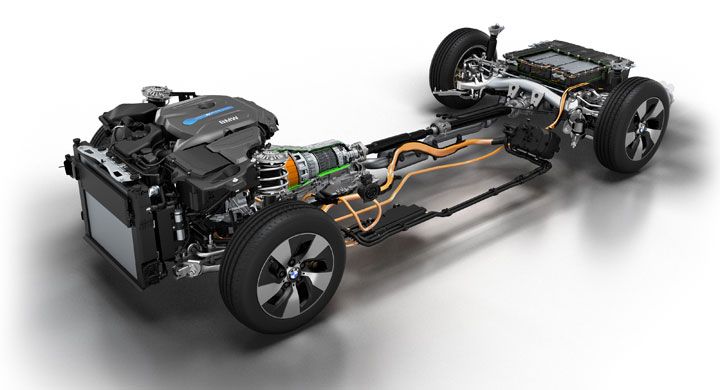 Prototypen BMW 3-serie laddhybrid.