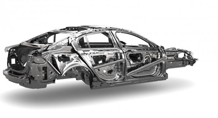 Nya Jaguar XE bygger på en monocoque konstruktion aluminium.