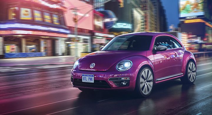 Volkswagen Beetle i en riskabel färg.