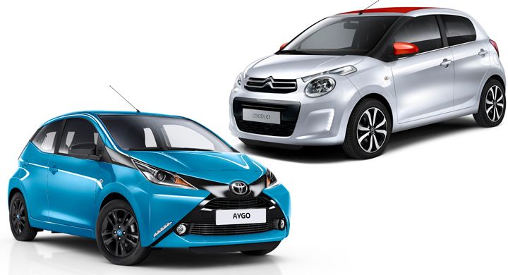 Frågeställaren väljer mellan en Toyota Aygo och en Citroën C1.