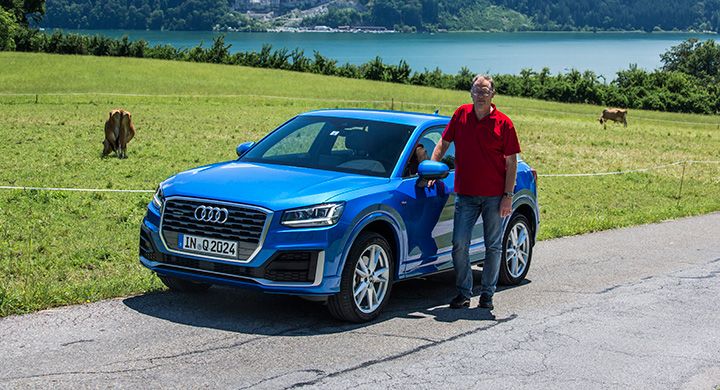 Audi Q2 provades i tät stadstrafik, på motorvägar i 120 km/tim och uppe på smala alpvägar på 1300 meters höjd.