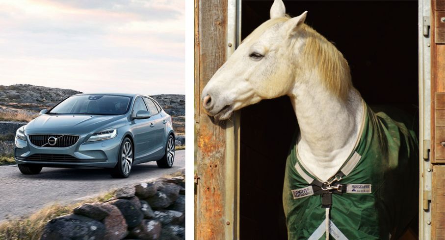 Frågeställaren undrar om Volvo V40 duger till att dra hästsläp.
