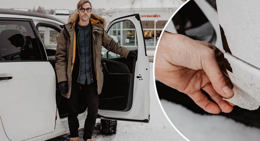 Fredrik Petrussons Citroën C4 Grand Picasso har börjat rosta efter bara fyra år.